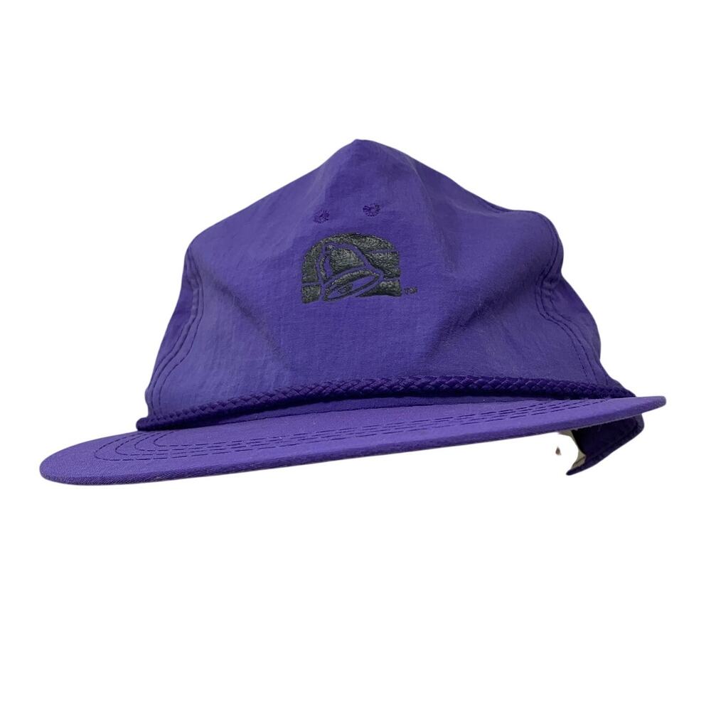 Vintage Taco Bell Hat Purple Snapback Rope Cap Made in Korea 80s 90s